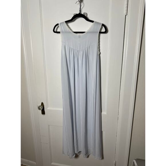 VTG Eve Stillman Embroidered Lace Granny Light Blue Cottage Nightgown Dress S - Picture 7 of 8